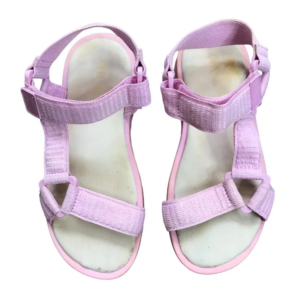 Zara Pink Strappy Sandals Little Girl's EU Size 29 US 12 Hook and Loop Closure